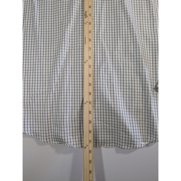 Canali Mens Blue Check Spread Collar Dress Shirt 16 / 41cm Flaw - Picture 9 of 10